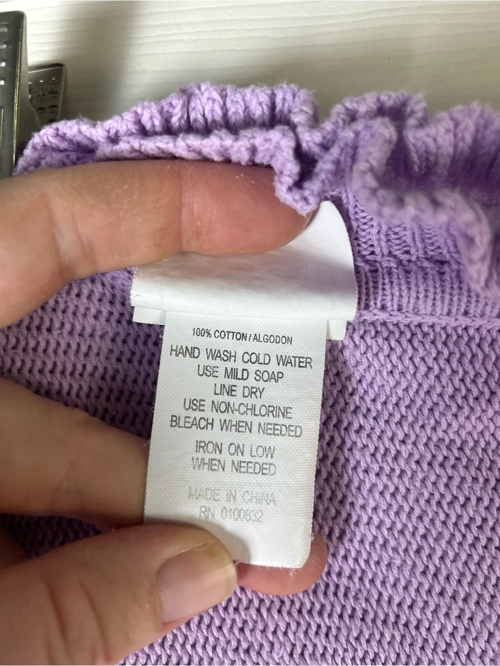 Expectations by Baby Martex Solid Purple Blanket Sweater Knit Ruffle Edge Lovey